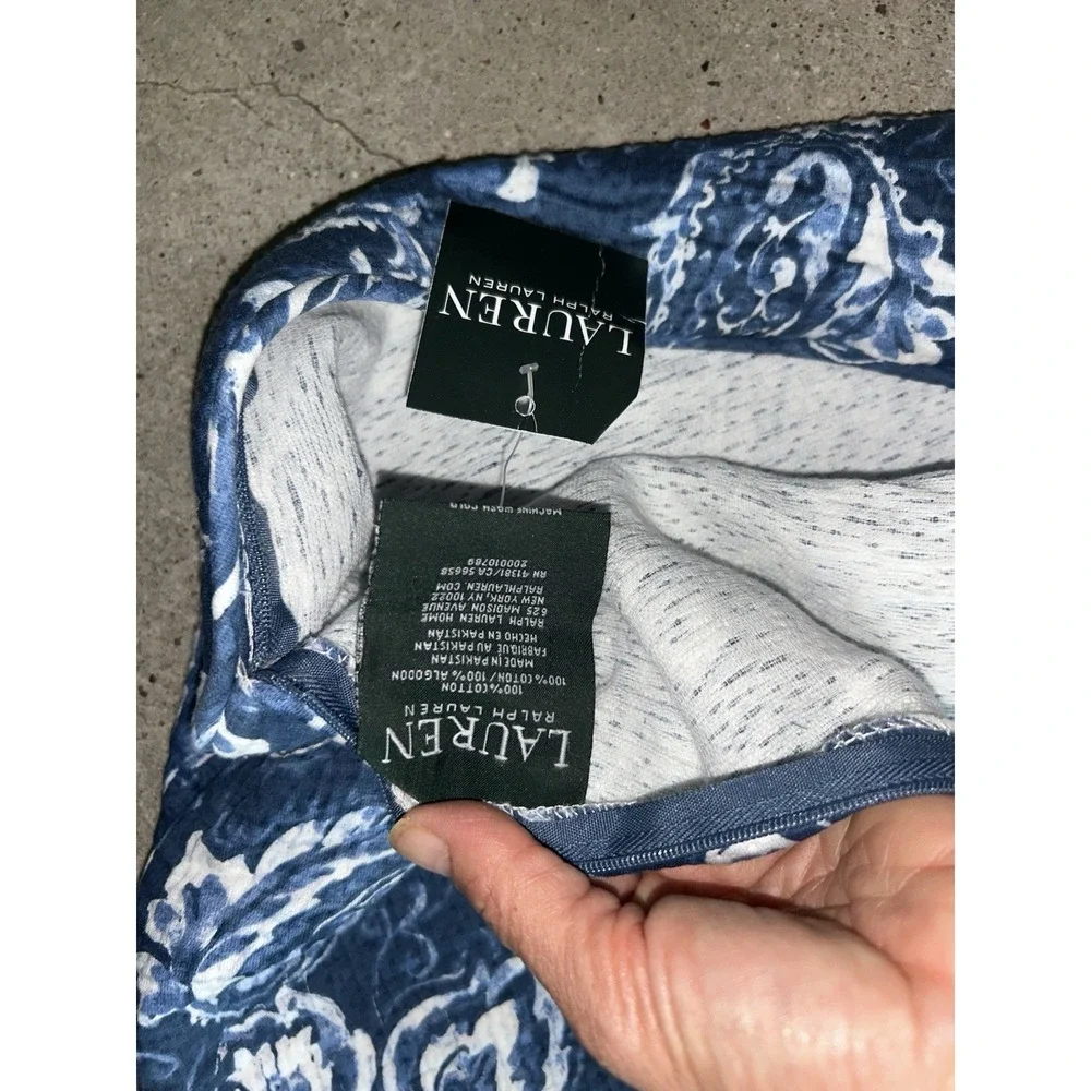 Ralph‎ Lauren Putney Blue Paisley Euro Pillow Sham NWT